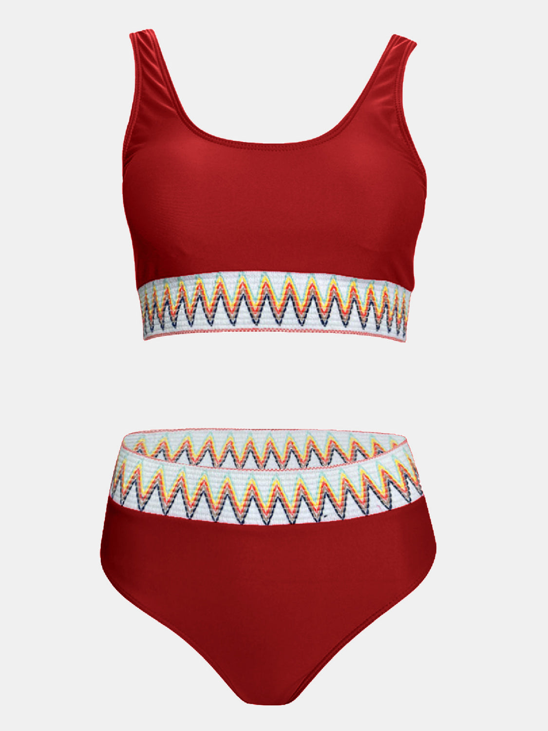 Scoop Neck Wide Strap Two-Piece Swim Set