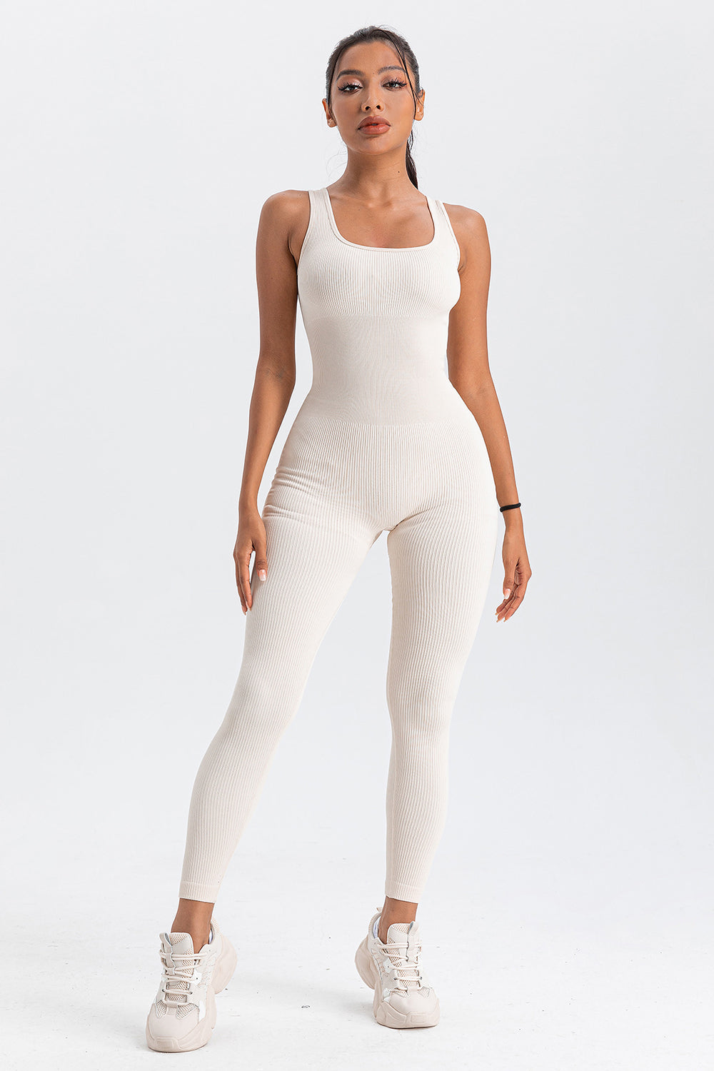 Wide Strap Sleeveless Active Jumpsuit